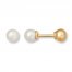 Children's Cultured Pearl Earrings 14K Yellow Gold