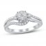 Diamond Engagement Ring 1/2 ct tw Round-cut 14K White Gold