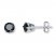 Black Solitaire Earrings 1-1/2 ct tw Diamonds 10K White Gold