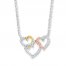 Heart Necklace 1/6 cttw Diamond St. Silver/10K Two-Tone Gold