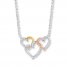 Heart Necklace 1/6 cttw Diamond St. Silver/10K Two-Tone Gold