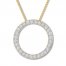 Diamond Circle Necklace 1/5 Carat tw 10K Yellow Gold