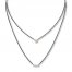 Bezel-Set Diamond Necklace 1/6 ct tw Stainless Steel/10K Gold