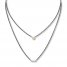 Bezel-Set Diamond Necklace 1/6 ct tw Stainless Steel/10K Gold