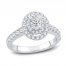 Diamond Engagement Ring 1 ct tw Oval/Round-Cut 14K White Gold