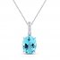 Swiss Blue Topaz & White Lab-Created Sapphire Necklace Sterling Silver 18"