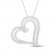 Diamond Heart Necklace 1/2 ct tw Round-cut Sterling Silver 18"