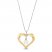 Cultured Pearl & Diamond Heart Necklace Sterling Silver/10K Yellow Gold 18"