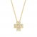 Diamond Clover Necklace 1/4 ct tw Round/Baguette 10K Yellow Gold 18"