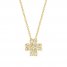 Diamond Clover Necklace 1/4 ct tw Round/Baguette 10K Yellow Gold 18"