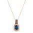 Le Vian Sapphire Necklace 1/3 ct tw Diamonds 14K Strawberry Gold 18"