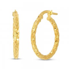 Hoop Earrings 14K Yellow Gold 15mm