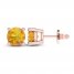 Citrine Solitaire Earrings 10K Rose Gold