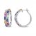 Multi-Gemstone Hoop Earrings Sterling Silver