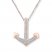 Anchor Necklace 1/15 ct tw Diamonds 10K Rose Gold