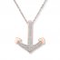 Anchor Necklace 1/15 ct tw Diamonds 10K Rose Gold