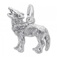 Wolf Charm Sterling Silver