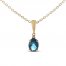 London Blue Topaz & Diamond Accent Necklace 10K Yellow Gold 18"