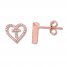Diamond Heart & Cross Earrings 1/8 ct tw Round 10K Rose Gold