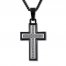 Men's Diamond Cross Necklace 1/10 ct tw Stainless Steel 22"