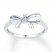 Bow Ring Diamond Accents Sterling Silver