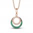 Le Vian Diamond & Emerald Necklace 1/4 ct tw Diamonds 14K Strawberry Gold 18"
