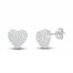 Diamond Heart Earrings 1/4 ct tw Round-cut 10K White Gold