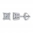 Diamond Earrings 1-1/2 ct tw Princess-cut 14K White Gold