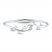 Cultured Pearl & White Lab-Created Sapphire Leaf Bangle Sterling Silver