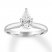 Diamond Solitaire Engagement Ring 1 Carat Pear 14K White Gold