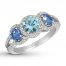 Le Vian Aquamarine & Tanzanite Ring 1/3 ct tw Diamonds 14K Gold