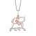Disney Treasures Aristocats Diamond Necklace 1/10 ct tw Sterling Silver/10K Rose Gold 17"