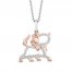 Disney Treasures Aristocats Diamond Necklace 1/10 ct tw Sterling Silver/10K Rose Gold 17"
