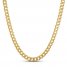 Men's Italian Flat Curb Chain Necklace 10K Yellow Gold 24"
