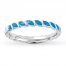 Stackable Ring Blue Enamel Sterling Silver