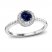 Blue Sapphire Ring 1/6 ct tw Diamonds 10K White Gold