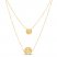 Layered Concave Disc Necklace 14K Yellow Gold 17"