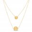 Layered Concave Disc Necklace 14K Yellow Gold 17"