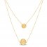 Layered Concave Disc Necklace 14K Yellow Gold 17"