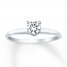 Solitaire Engagement Ring 1/2 Carat Diamond 14K White Gold