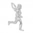 Female Jogger Charm Sterling Silver
