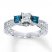 Blue Diamond Ring 1 carat tw Princess-cut 14K White Gold