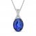 Blue & White Lab-Created Sapphire Necklace Sterling Silver 18"