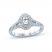 Monique Lhuillier Bliss Diamond Engagement Ring 3/4 ct tw Oval, Baguette & Round-cut 18K White Gold