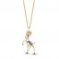 Disney Treasures Diamond Bambi Necklace 1/8 ct tw 10K Yellow Gold