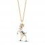 Disney Treasures Diamond Bambi Necklace 1/8 ct tw 10K Yellow Gold