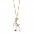 Disney Treasures Diamond Bambi Necklace 1/8 ct tw 10K Yellow Gold
