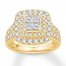 Diamond Engagement Ring 2 ct tw Princess/Round 14K Yellow Gold