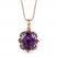 Le Vian Grape Amethyst Necklace 1/8 ct tw Diamonds 14K Strawberry Gold 18"