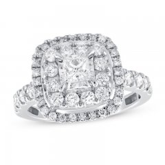 Diamond Engagement Ring 1-1/3 ct tw Princess/Round-cut 14K White Gold
